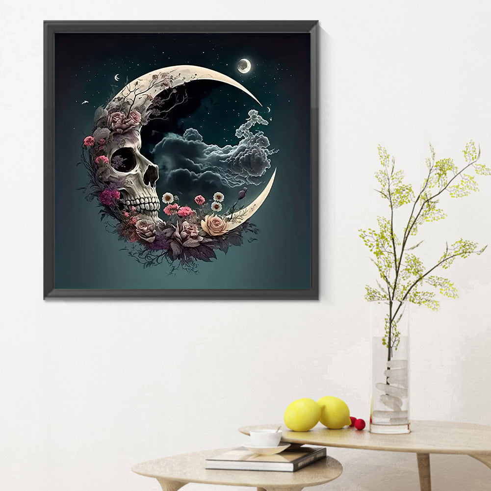 Moon Skeleton - Full Round Drill Diamond Painting 30*30CM