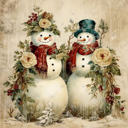 Christmas Snowman - Full Round Drill Diamond Painting 30*30CM