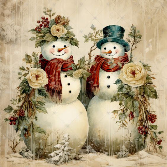 Christmas Snowman - Full Round Drill Diamond Painting 30*30CM