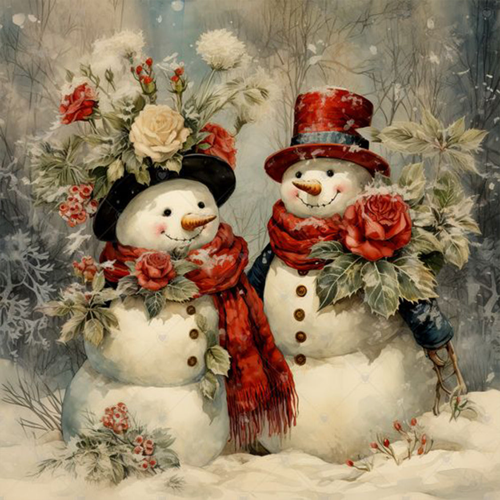 Christmas Snowman - Full Round Drill Diamond Painting 30*30CM