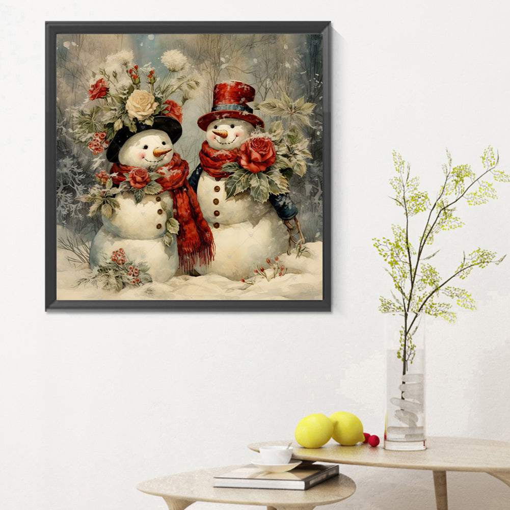 Christmas Snowman - Full Round Drill Diamond Painting 30*30CM