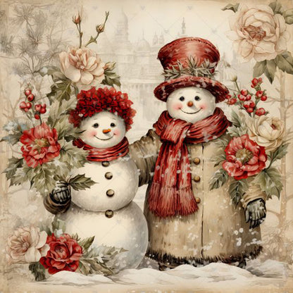 Christmas Snowman - Full Round Drill Diamond Painting 30*30CM