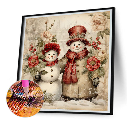 Christmas Snowman - Full Round Drill Diamond Painting 30*30CM