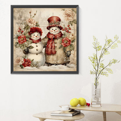 Christmas Snowman - Full Round Drill Diamond Painting 30*30CM