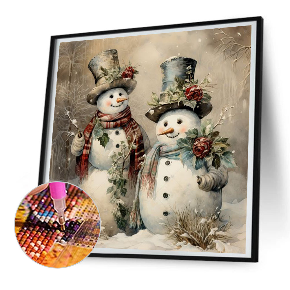 Christmas Snowman - Full Round Drill Diamond Painting 30*30CM