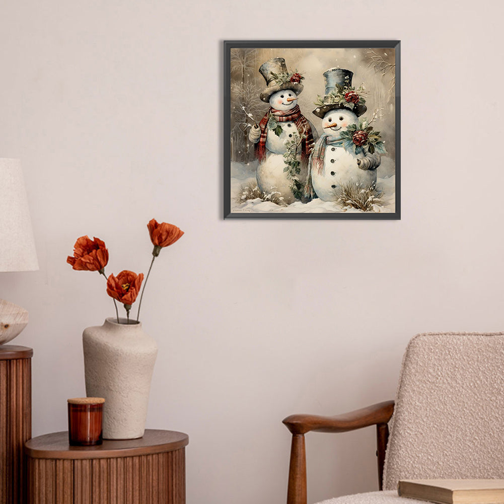 Christmas Snowman - Full Round Drill Diamond Painting 30*30CM