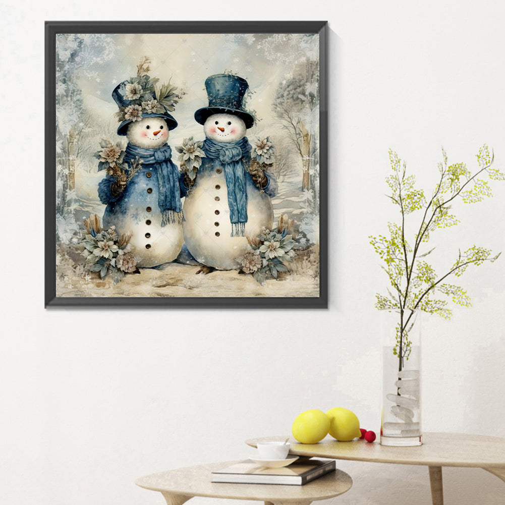 Christmas Snowman - Full Round Drill Diamond Painting 30*30CM