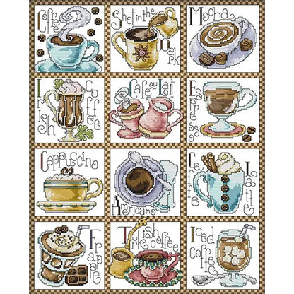 December Coffee - 14CT Stamped Cross Stitch 38*48CM(Joy Sunday)