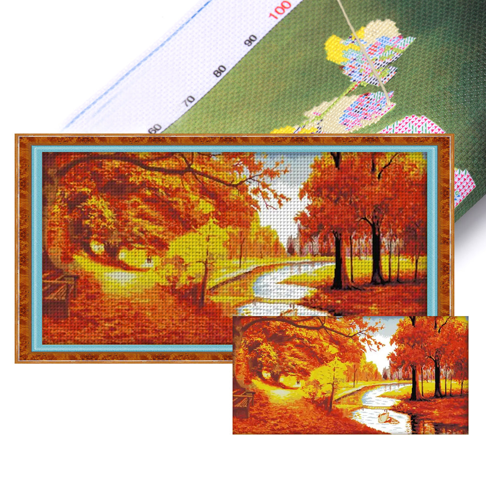 A Land Full Of Gold And Good Fortune - 14CT Stamped Cross Stitch 96*52CM(Joy Sunday)