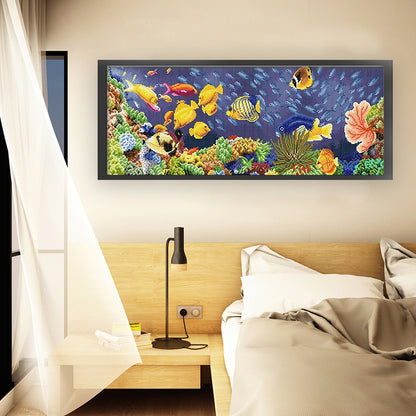 The Underwater World - 11CT Stamped Cross Stitch 90*40CM