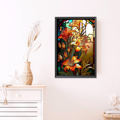 Lily Glass Painting - Full AB Round Drill Diamond Painting 40*60CM