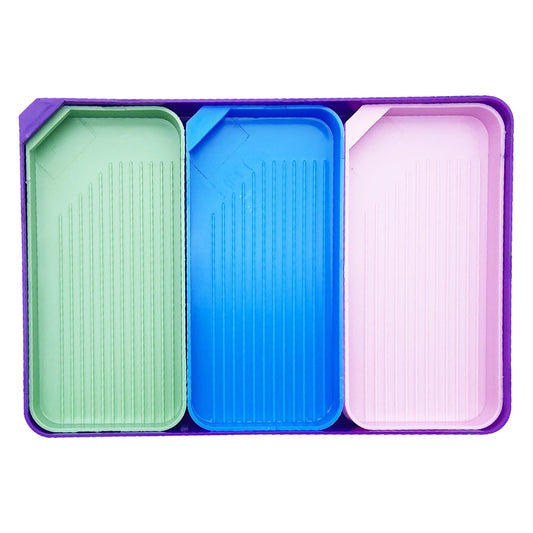 4 Set Diamond Art Painting Bead Sorting Trays for DIY Art Craft(Green Blue Pink)