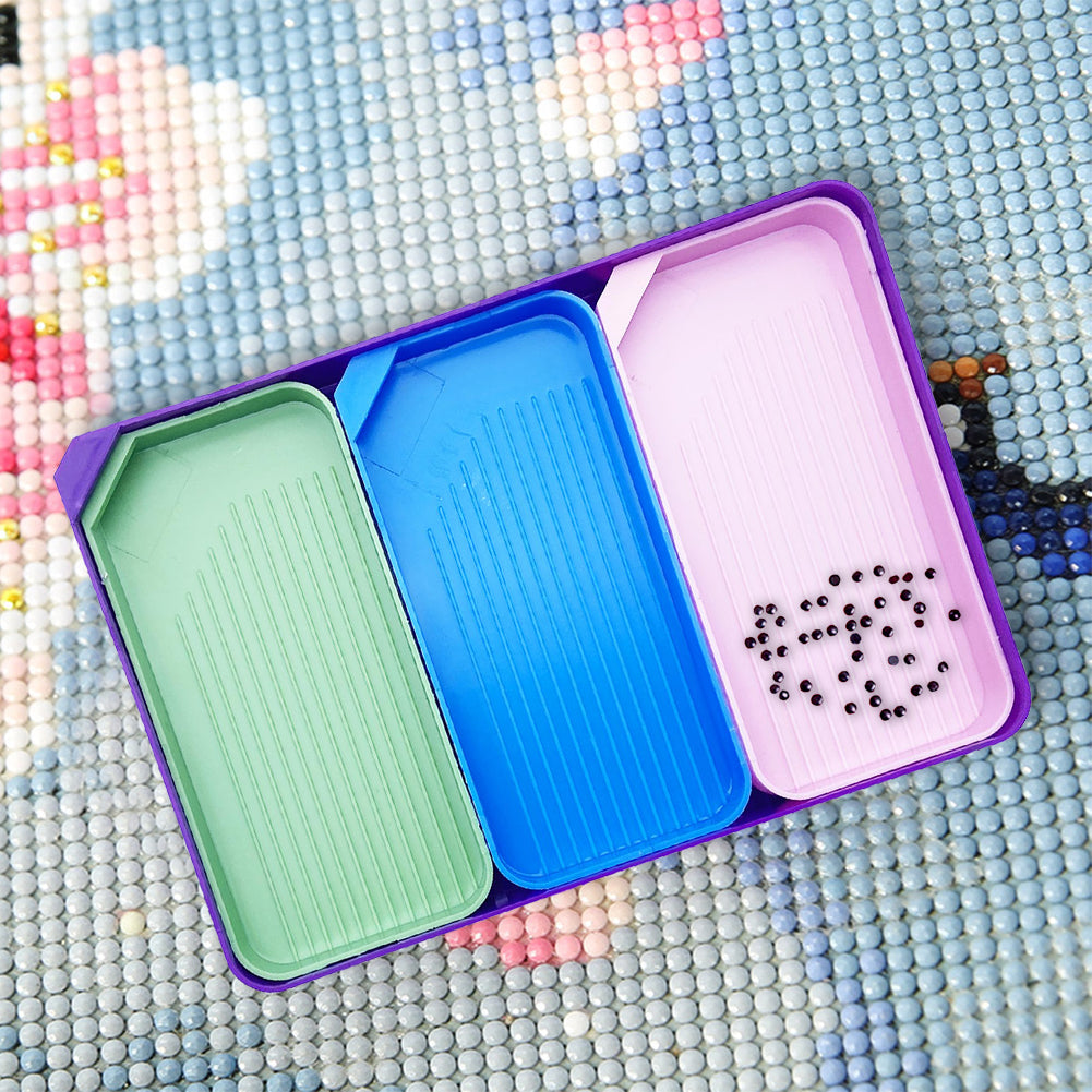 4 Set Diamond Art Painting Bead Sorting Trays for DIY Art Craft(Green Blue Pink)