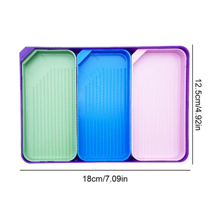 4 Set Diamond Art Painting Bead Sorting Trays for DIY Art Craft(Green Blue Pink)