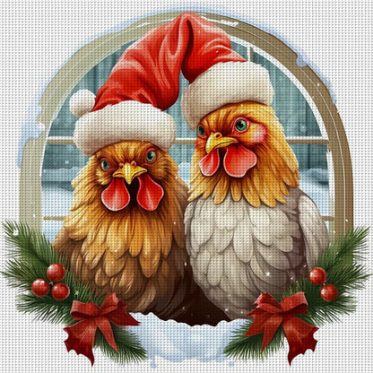 Winter Rooster - 11CT Stamped Cross Stitch 40*40CM