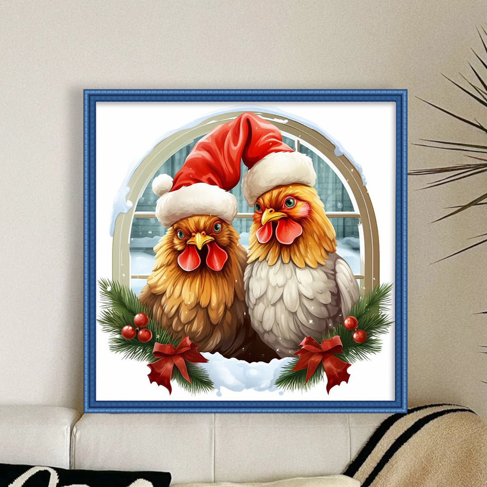 Winter Rooster - 11CT Stamped Cross Stitch 40*40CM