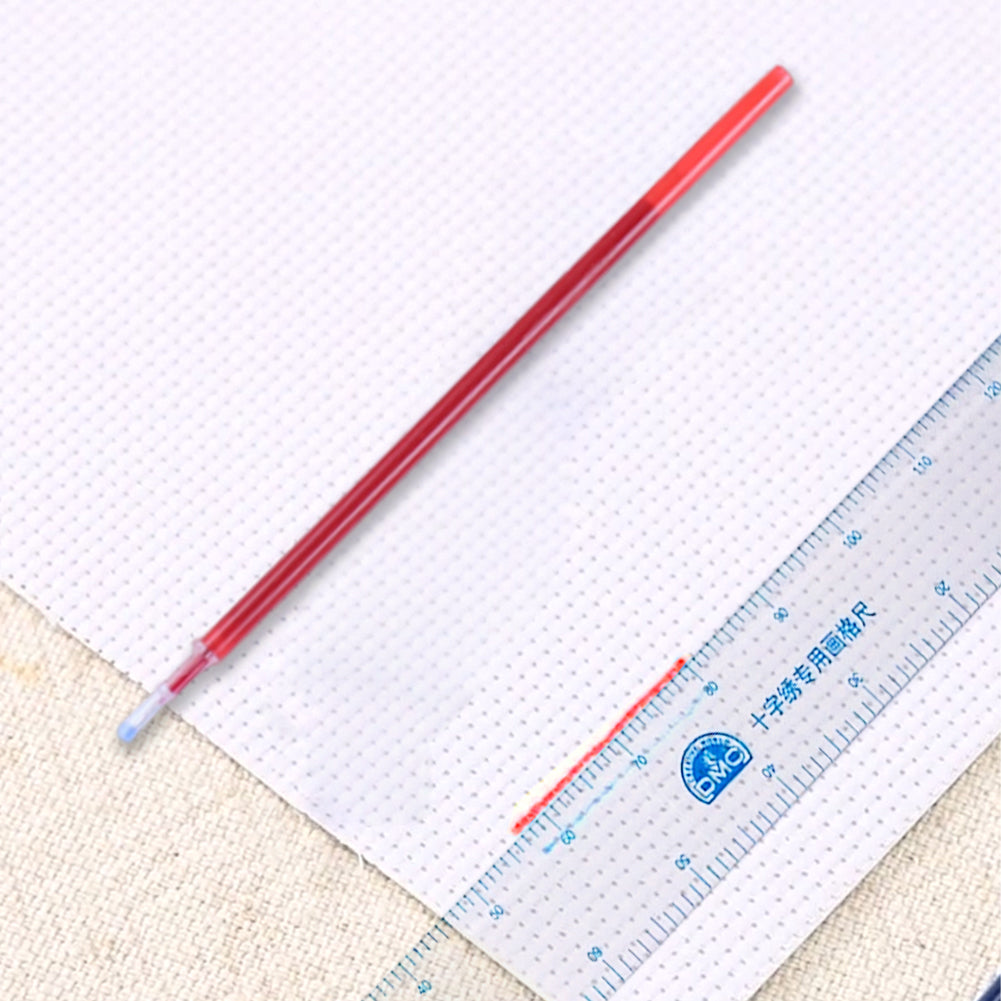 100pcs 0.5mm Cross Stitch Water Soluble Ink Pen Refill School Office Supply(Red)