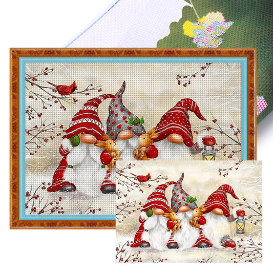 Christmas Gnome - 11CT Stamped Cross Stitch 60*45CM