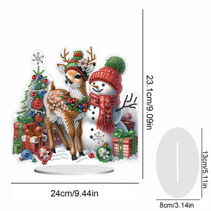 Christmas Acrylic Winter Snowman Diamond Painting Desktop Decor for Office Decor