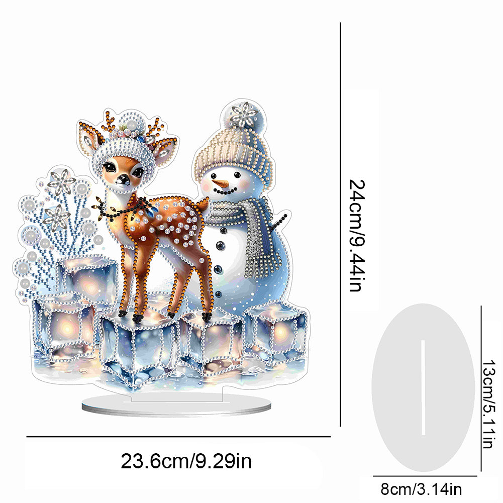 Christmas Acrylic Winter Snowman Diamond Painting Desktop Decor for Office Decor