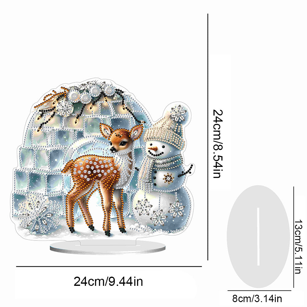 Christmas Acrylic Winter Snowman Diamond Painting Desktop Decor for Office Decor