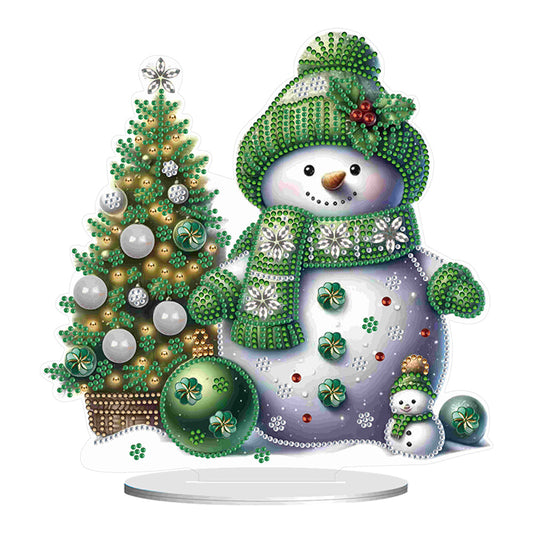 Christmas Acrylic Winter Snowman Diamond Painting Desktop Decor for Office Decor