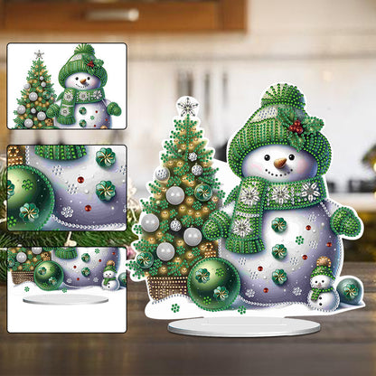 Christmas Acrylic Winter Snowman Diamond Painting Desktop Decor for Office Decor