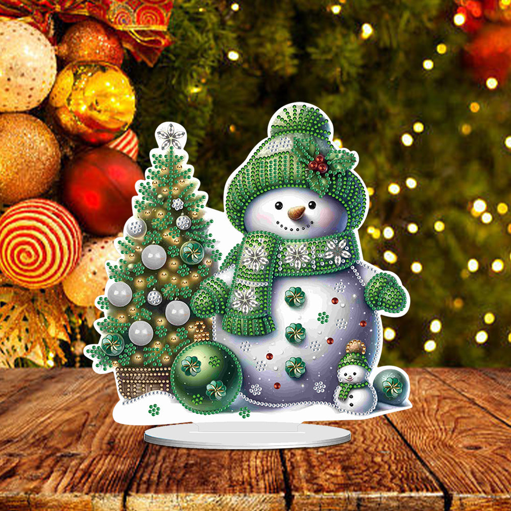 Christmas Acrylic Winter Snowman Diamond Painting Desktop Decor for Office Decor