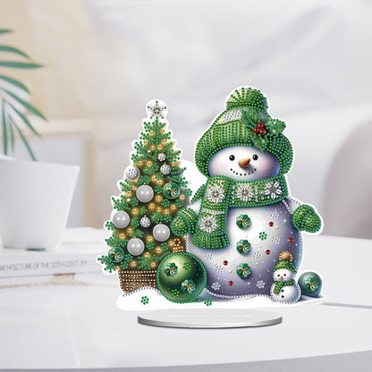 Christmas Acrylic Winter Snowman Diamond Painting Desktop Decor for Office Decor