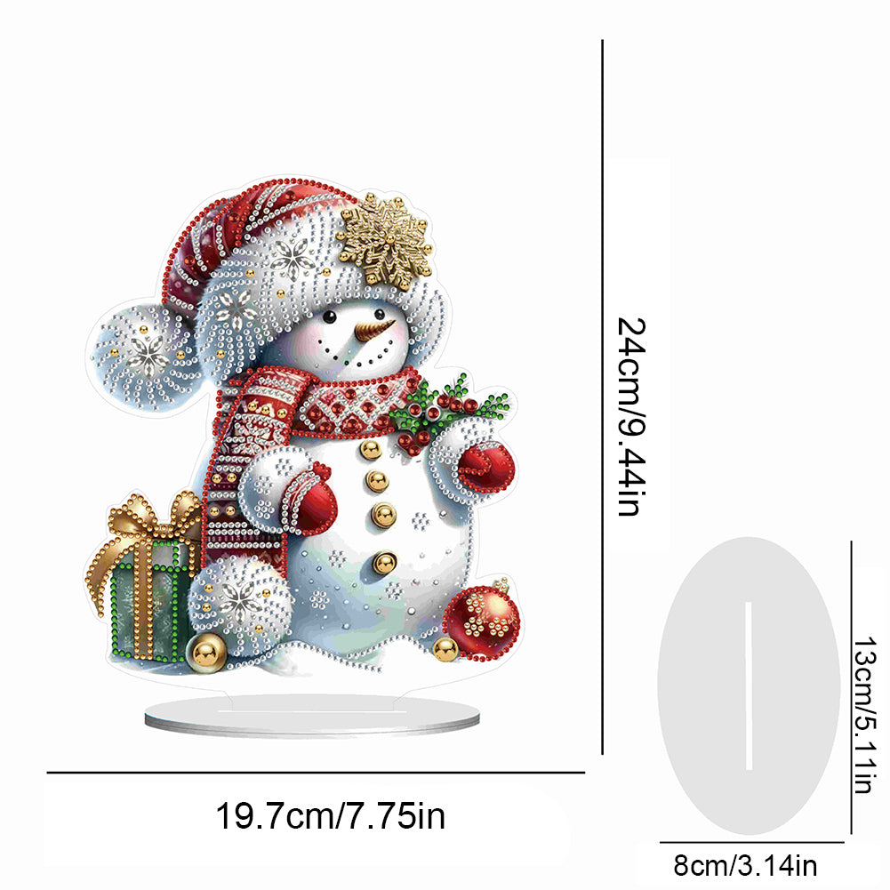 Christmas Acrylic Winter Snowman Diamond Painting Desktop Decor for Office Decor