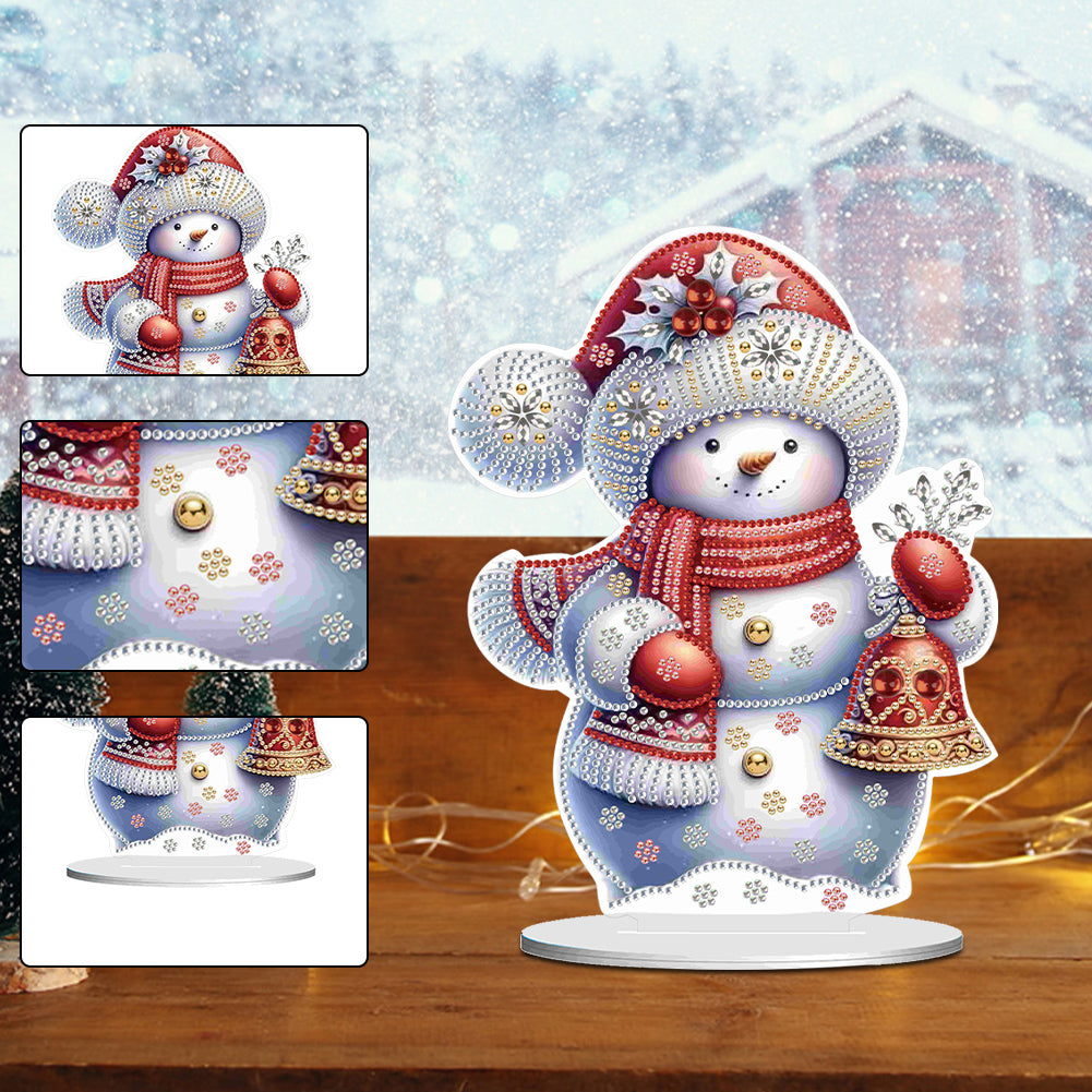 Christmas Acrylic Winter Snowman Diamond Painting Desktop Decor for Office Decor