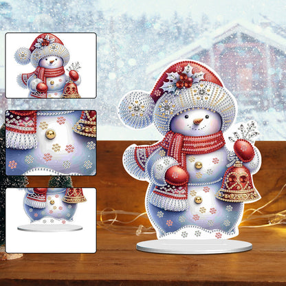 Christmas Acrylic Winter Snowman Diamond Painting Desktop Decor for Office Decor