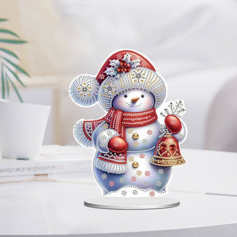 Christmas Acrylic Winter Snowman Diamond Painting Desktop Decor for Office Decor