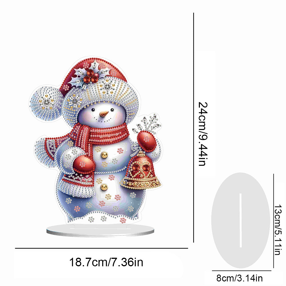 Christmas Acrylic Winter Snowman Diamond Painting Desktop Decor for Office Decor