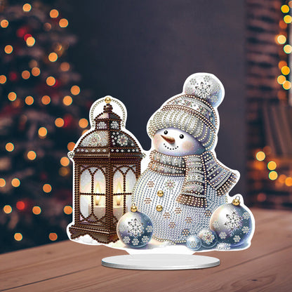 Christmas Acrylic Winter Snowman Diamond Painting Desktop Decor for Office Decor