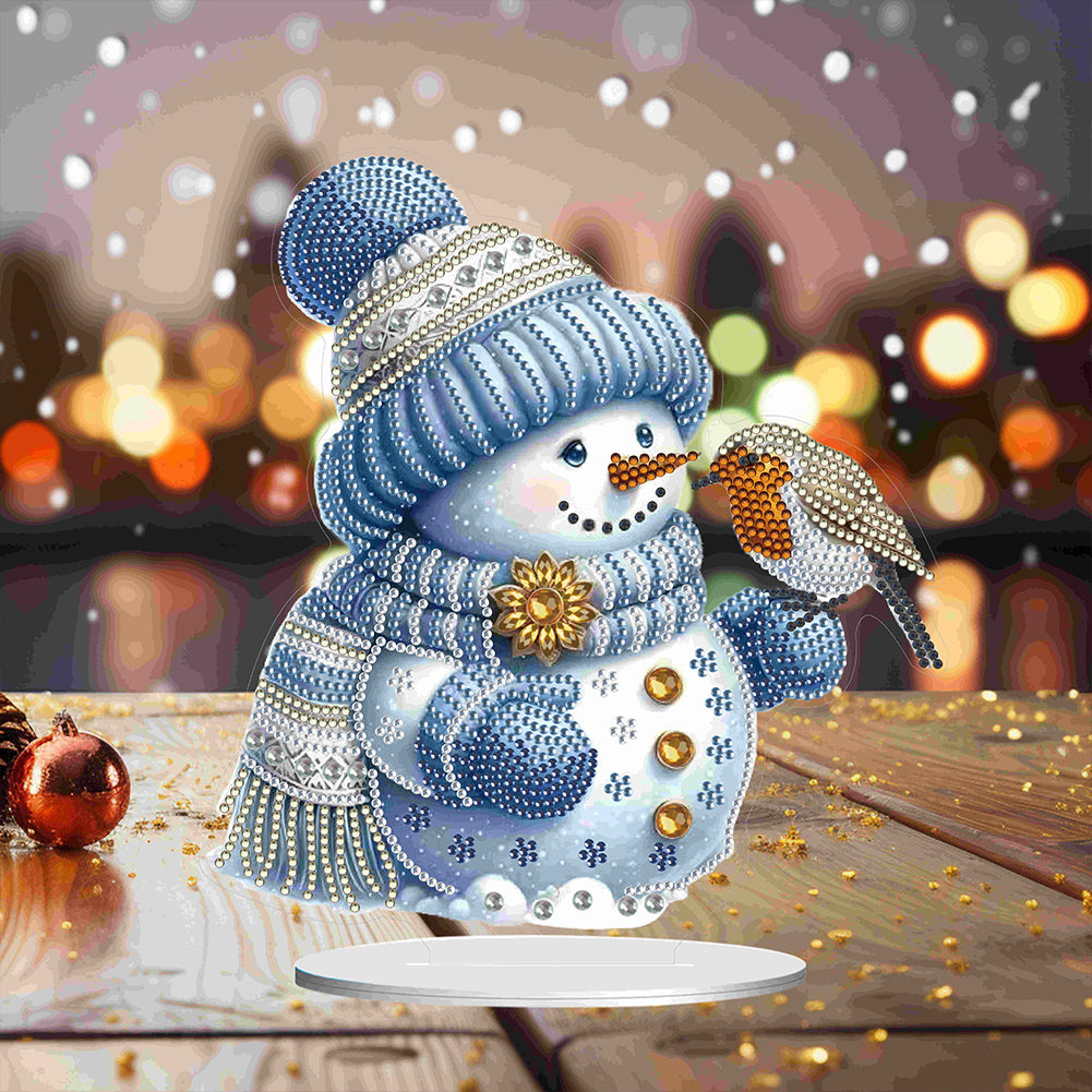 Christmas Acrylic Winter Snowman Diamond Painting Desktop Decor for Office Decor