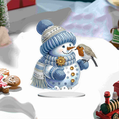 Christmas Acrylic Winter Snowman Diamond Painting Desktop Decor for Office Decor