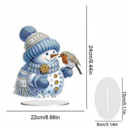 Christmas Acrylic Winter Snowman Diamond Painting Desktop Decor for Office Decor