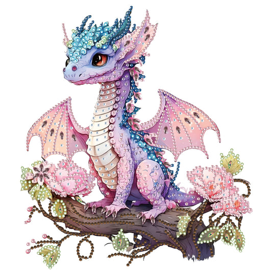 Pink Dragon - Special Shaped Drill Diamond Painting 30*30CM