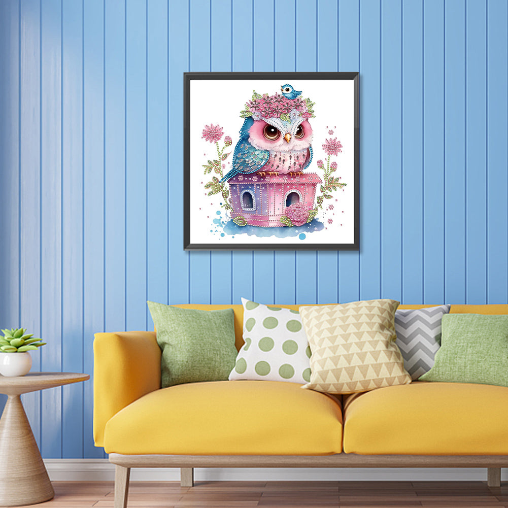 Serious Owl - Special Shaped Drill Diamond Painting 30*30CM