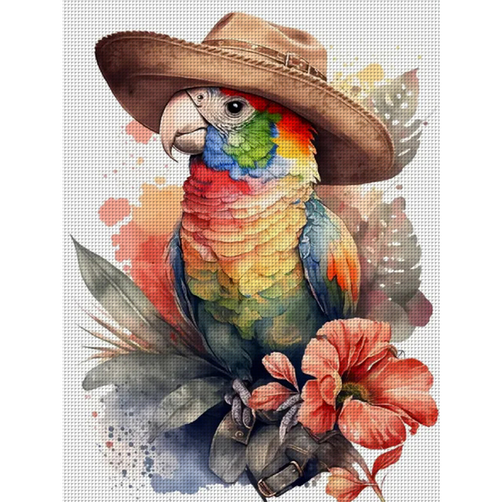 Parrot - 11CT Stamped Cross Stitch 40*56CM