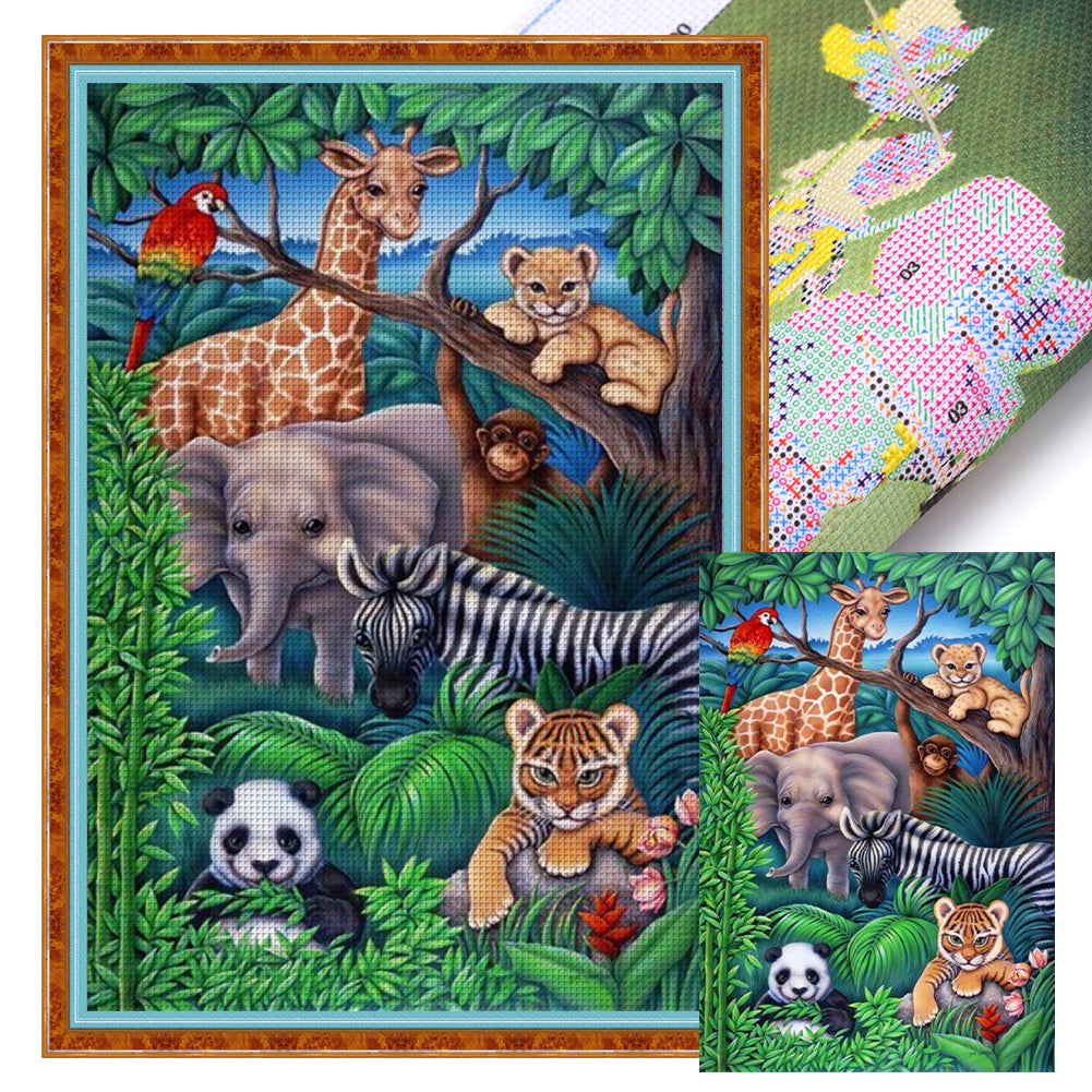 Animal World - 11CT Stamped Cross Stitch 40*60CM