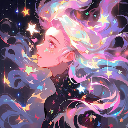 Starlight Girl - Full AB Round Drill Diamond Painting 40*40CM
