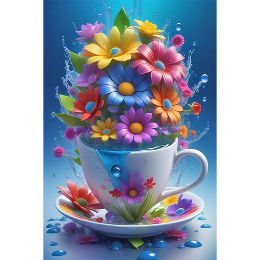 Cup Flowers - Full Round Drill Diamond Painting 40*60CM