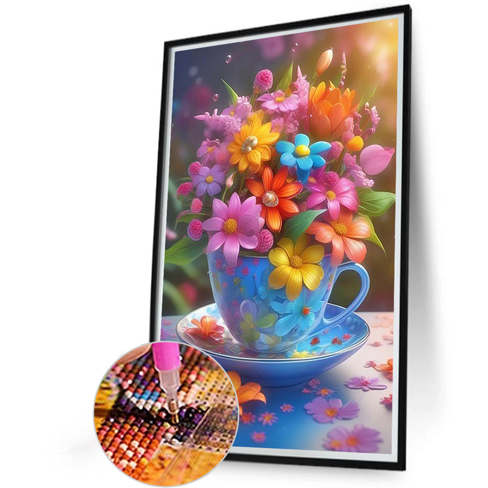 Cup Flowers - Full Round Drill Diamond Painting 40*60CM