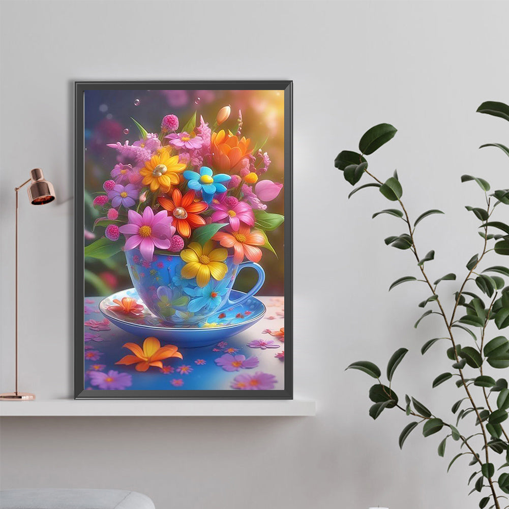 Cup Flowers - Full Round Drill Diamond Painting 40*60CM