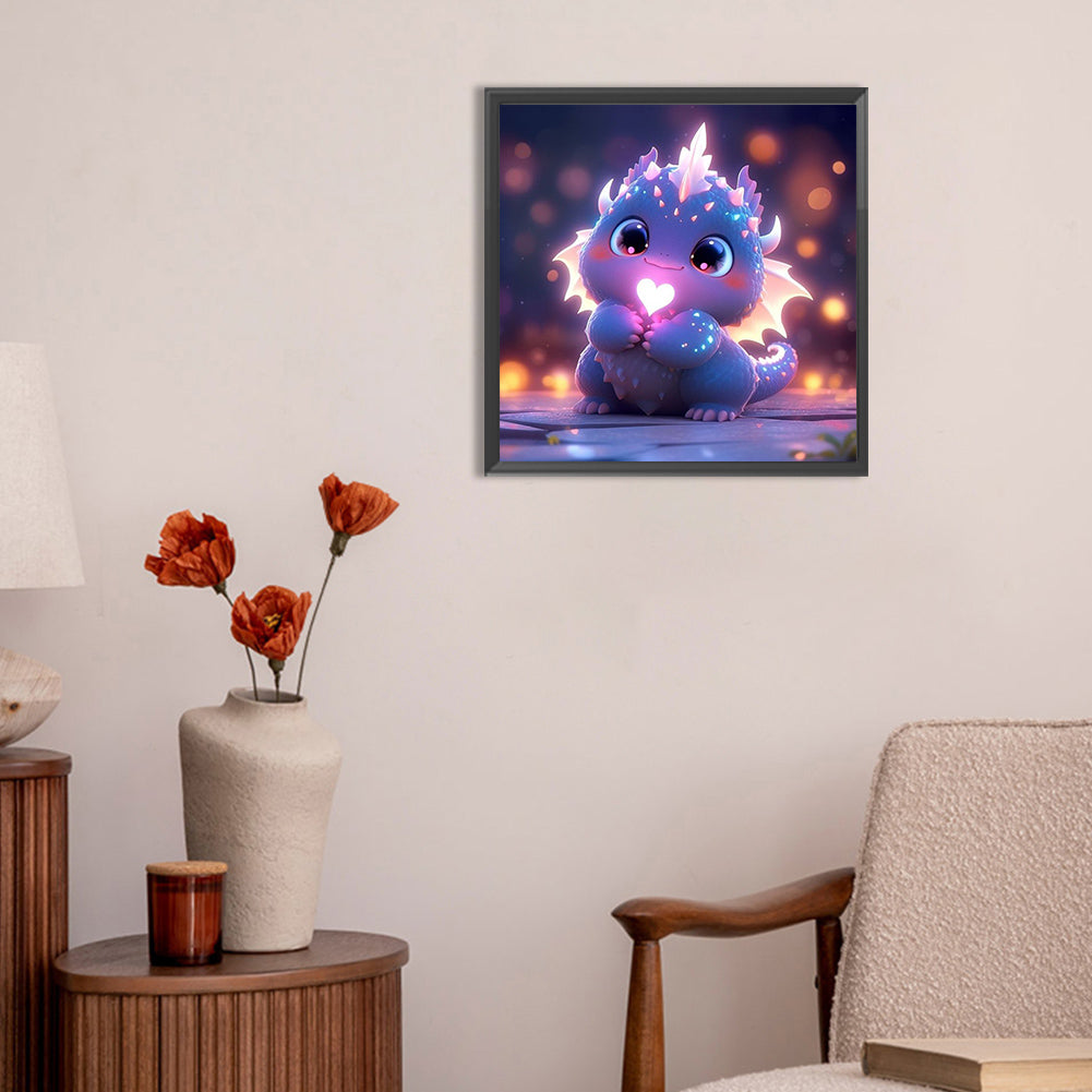 Glowing Little Dinosaur - Full Round Drill Diamond Painting 30*30CM