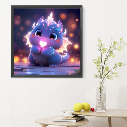 Glowing Little Dinosaur - Full Round Drill Diamond Painting 30*30CM