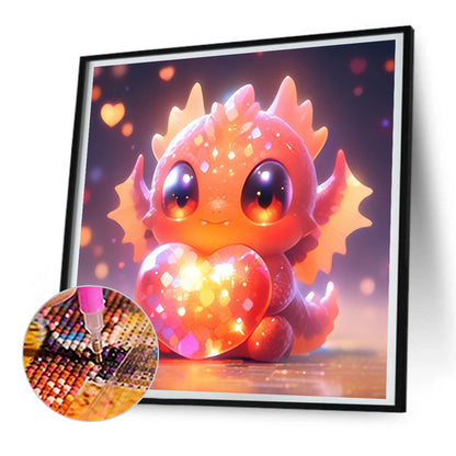 Glowing Little Dinosaur - Full Round Drill Diamond Painting 30*30CM