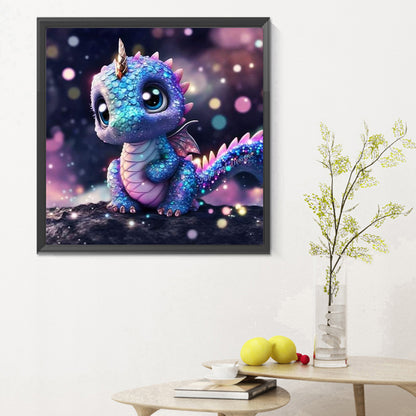 Glowing Little Dinosaur - Full Round Drill Diamond Painting 30*30CM